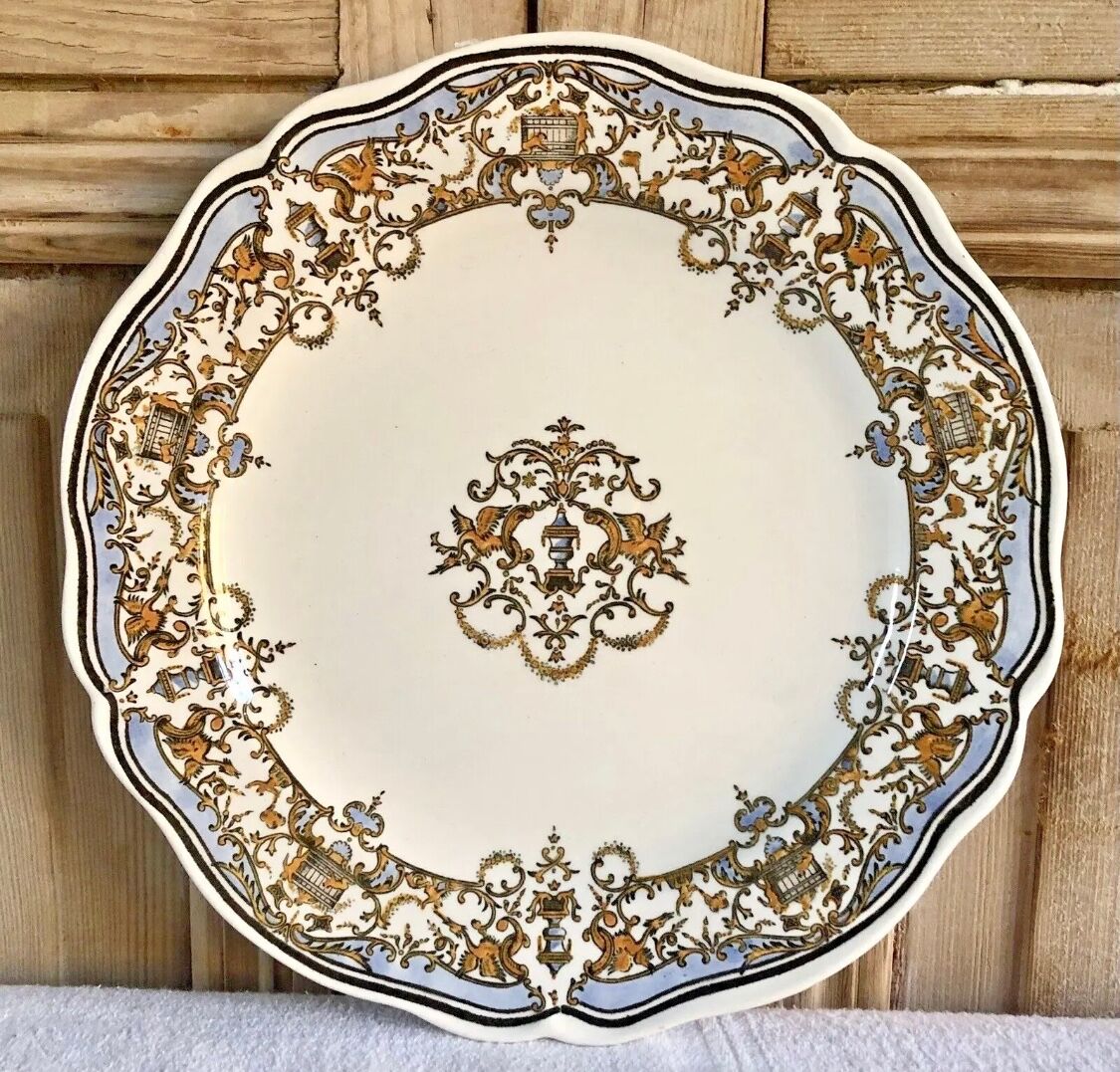 6 dessert plates dessert Gien the children at the press Dionysos 1938/1960