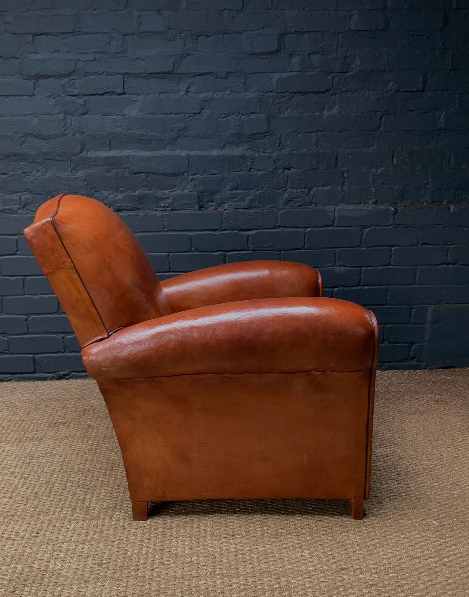 French leather club chair, circa 1930