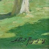 Painting on framed panel signed Albert Regagnon