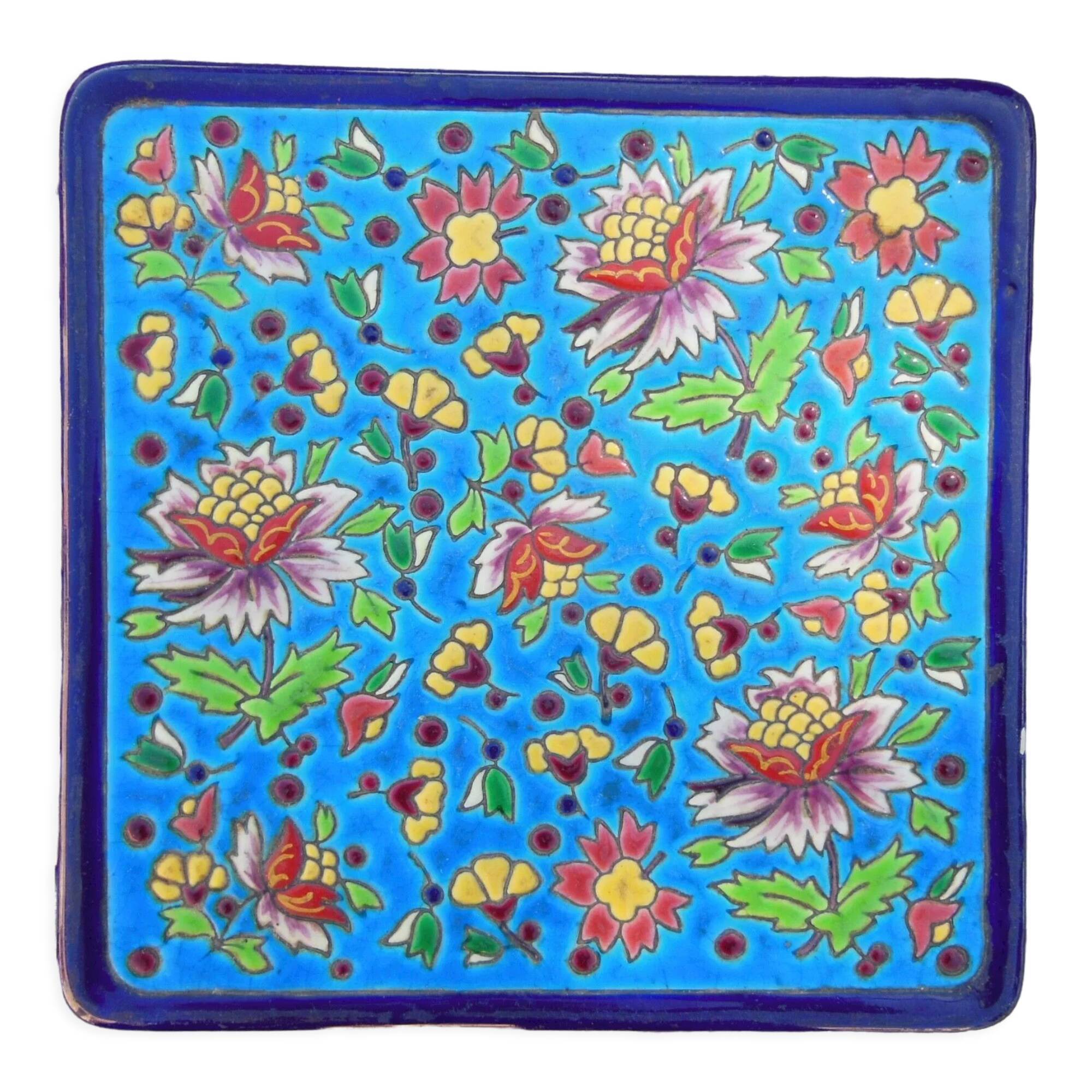 CLOISONNÉ DE LONGWY SOUS PLATE - RARE DÉCOR by LONGWY