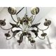 Lustre contemporain en fer forgé florentin brun-argent