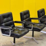 1970s Leather Swivel Chair Eurochair by Girsberger (Price for One)