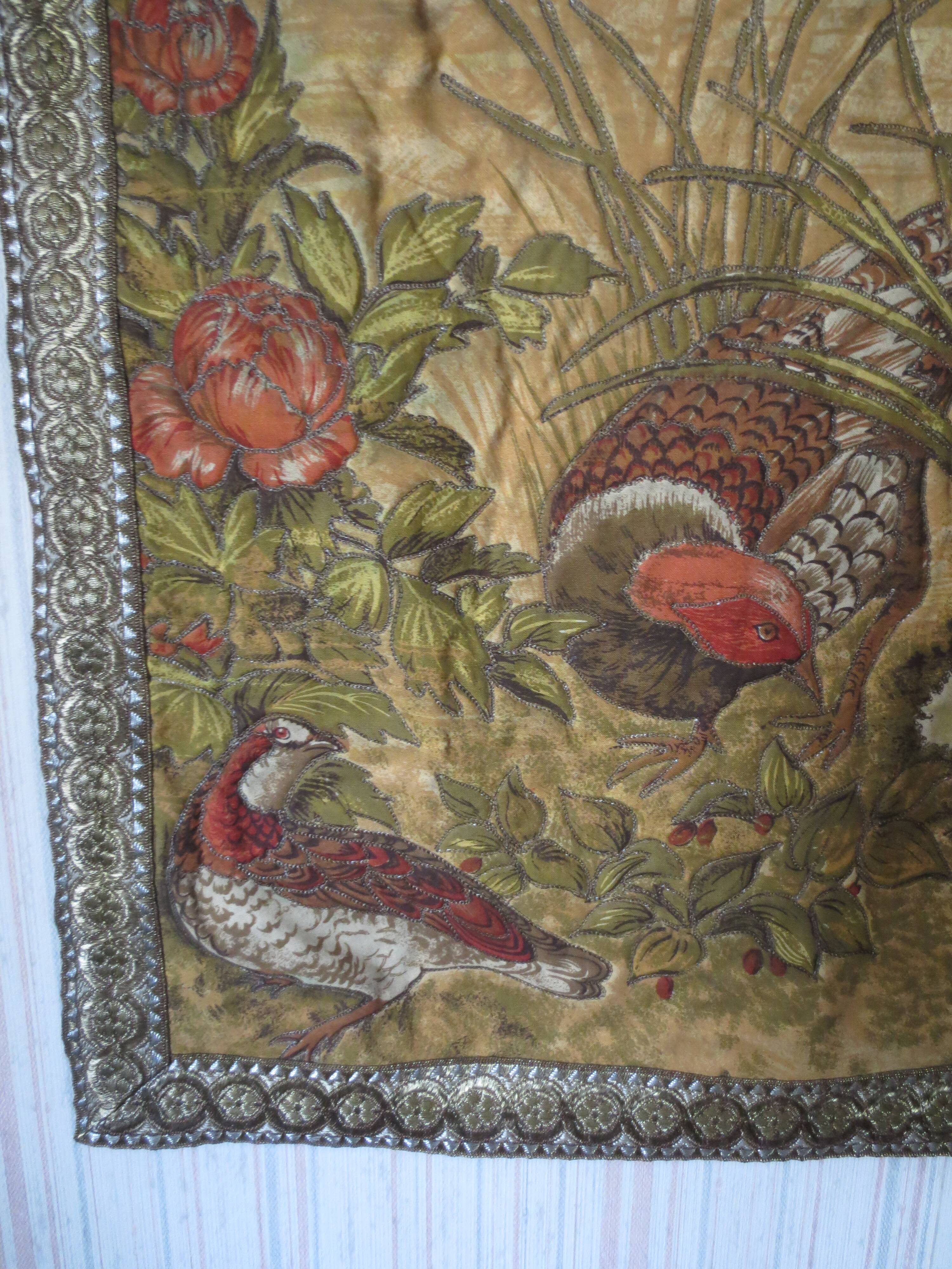 medium-sized embroidered antique tapestry