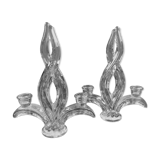 Pair of vintage Art Deco glass candlesticks