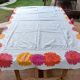 Vintage Flower Power tablecloth with large floral patterns — 1970s