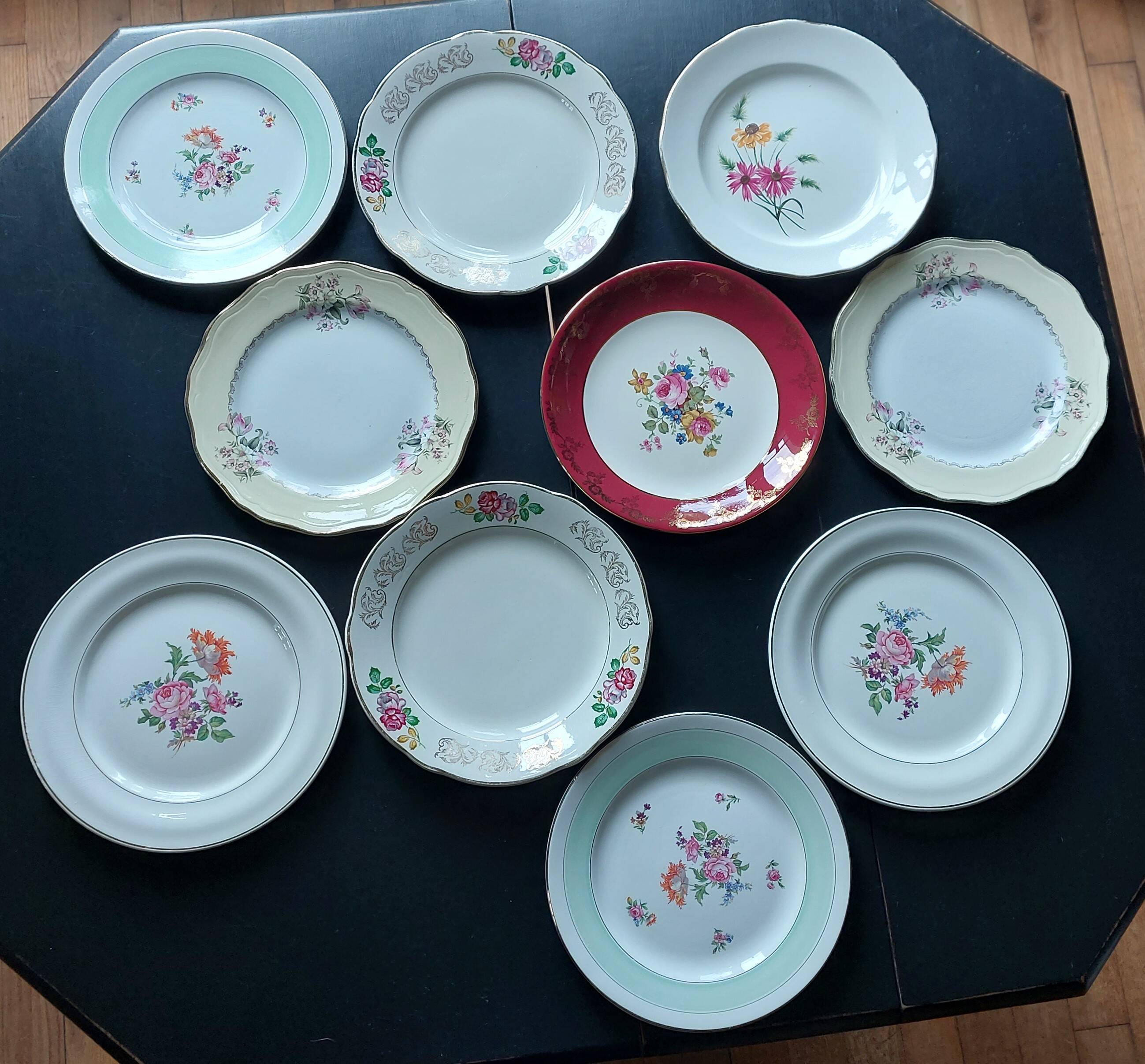 Mismatched lot 10 stamped plates