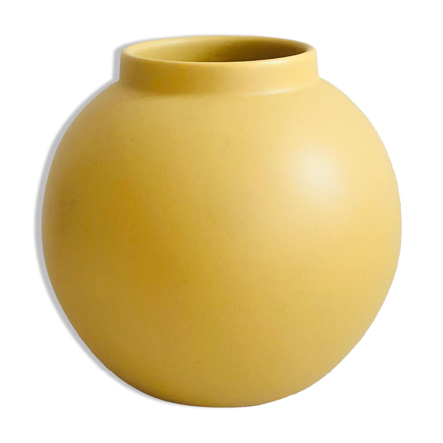 Vintage ball vase in matt ceramic H14cm