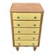 Chiffonnier art déco chêne brut et jaune