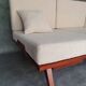 Tatra sofa bed, renovated buckle fabric, vintage czech 1960