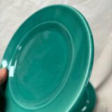 6 earthenware celadon dessert plates
