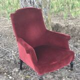 Bordeaux velvet english armchair