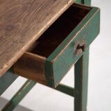 Antique green table in solid pine (circa 1920)