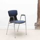 Chaise Eromes fourmi ébène et chrome avec accoudoirs et coussin