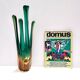 Green and Amber Murano Glass Centerpiece Vase, Italy