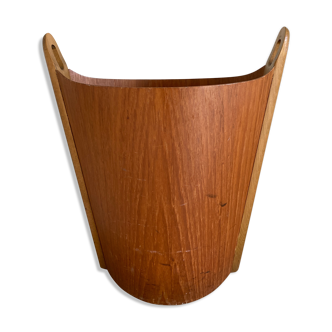 Umbrella holder trash PS Heggen Norway 60s teak wood