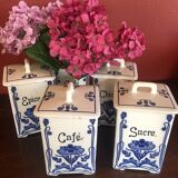 5 cobalt blue flower spice jar