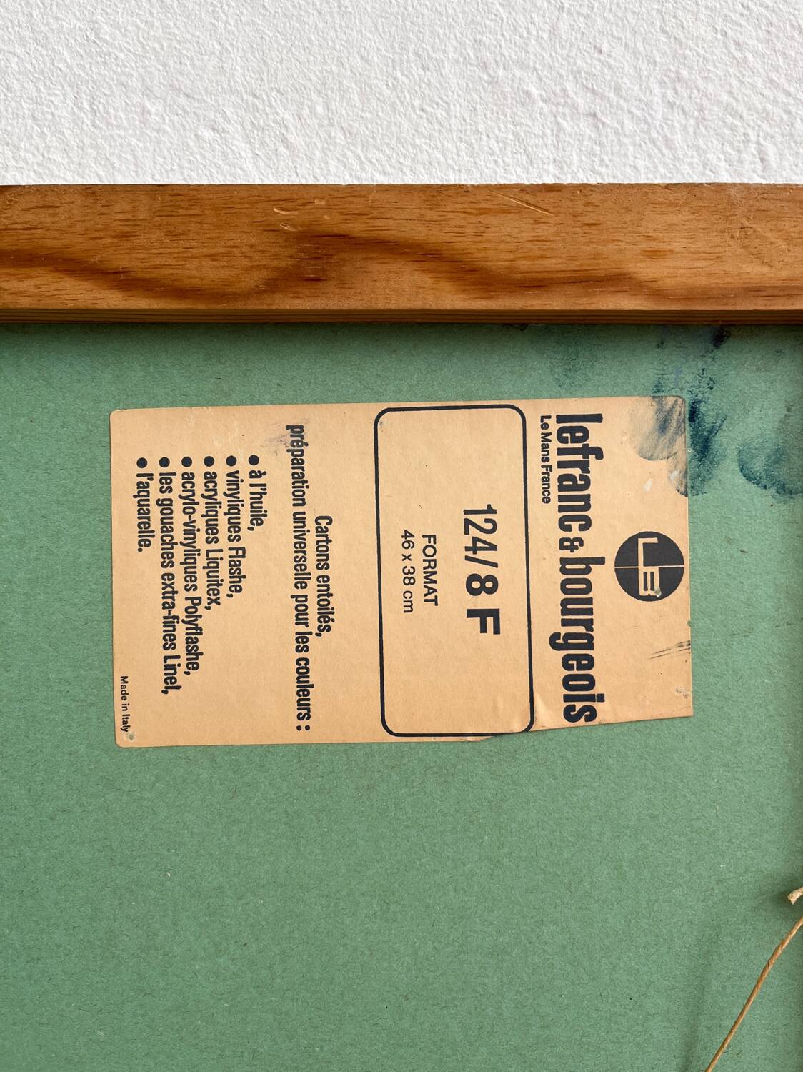 Old oil painting on cardboard bouquet of red and white anemone flowers 1985