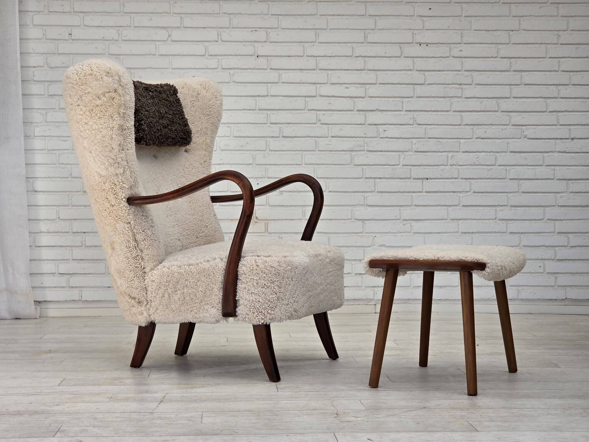 1960s, Danish design by A. Christensen for Slagelse Møbelværk, sheepskin.