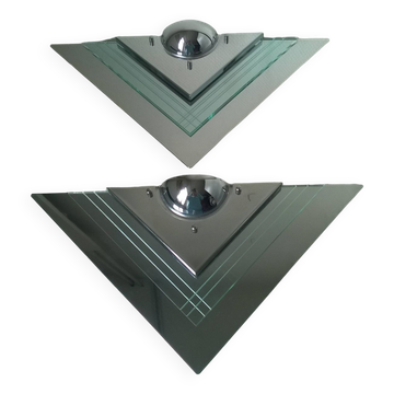Pair of vintage wall lights -Franz Hustadt c.1980