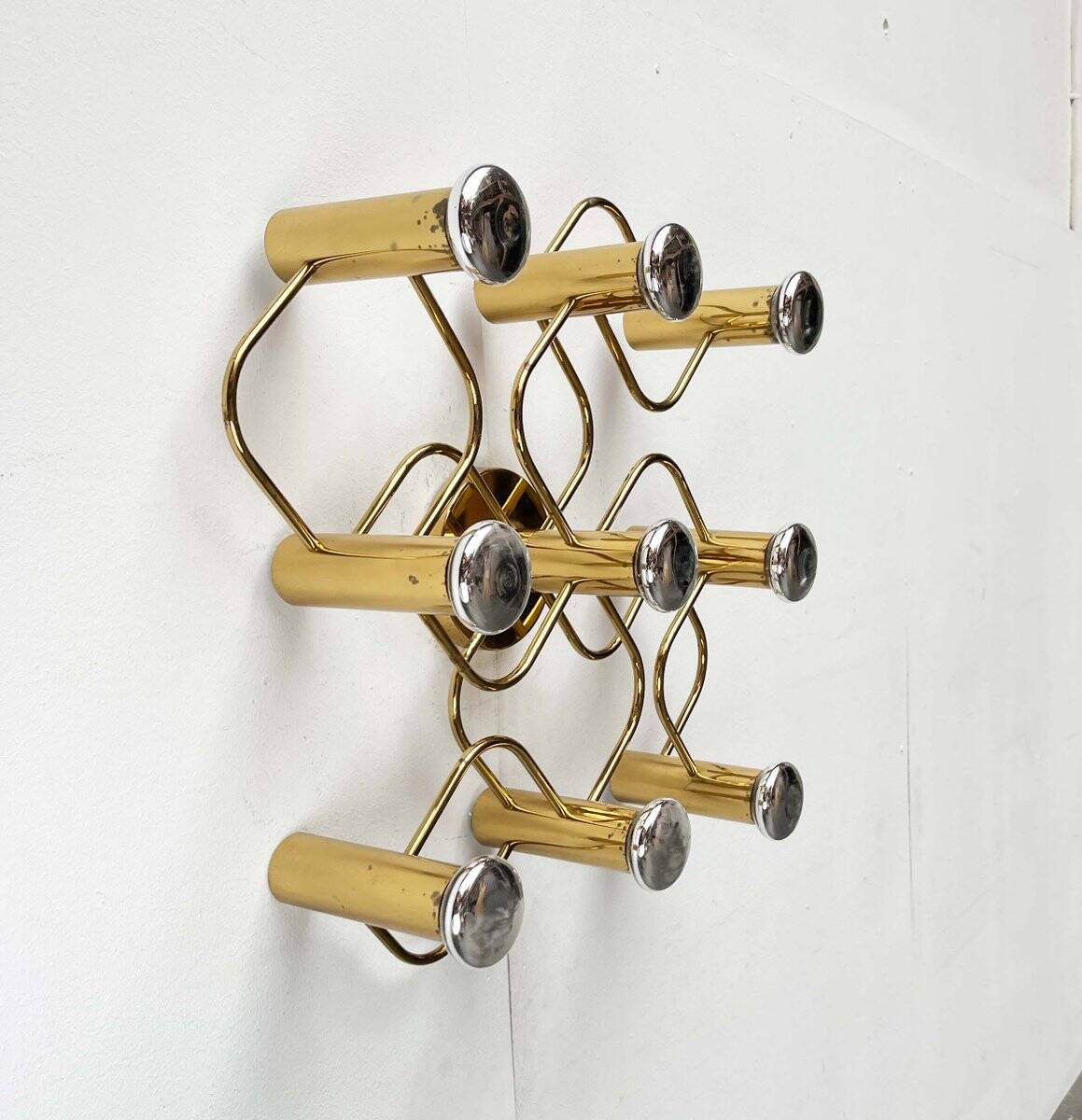 Vintage German wall lamp Hollywood Regency by Gaetano Sciolari for Leola, 1970s.