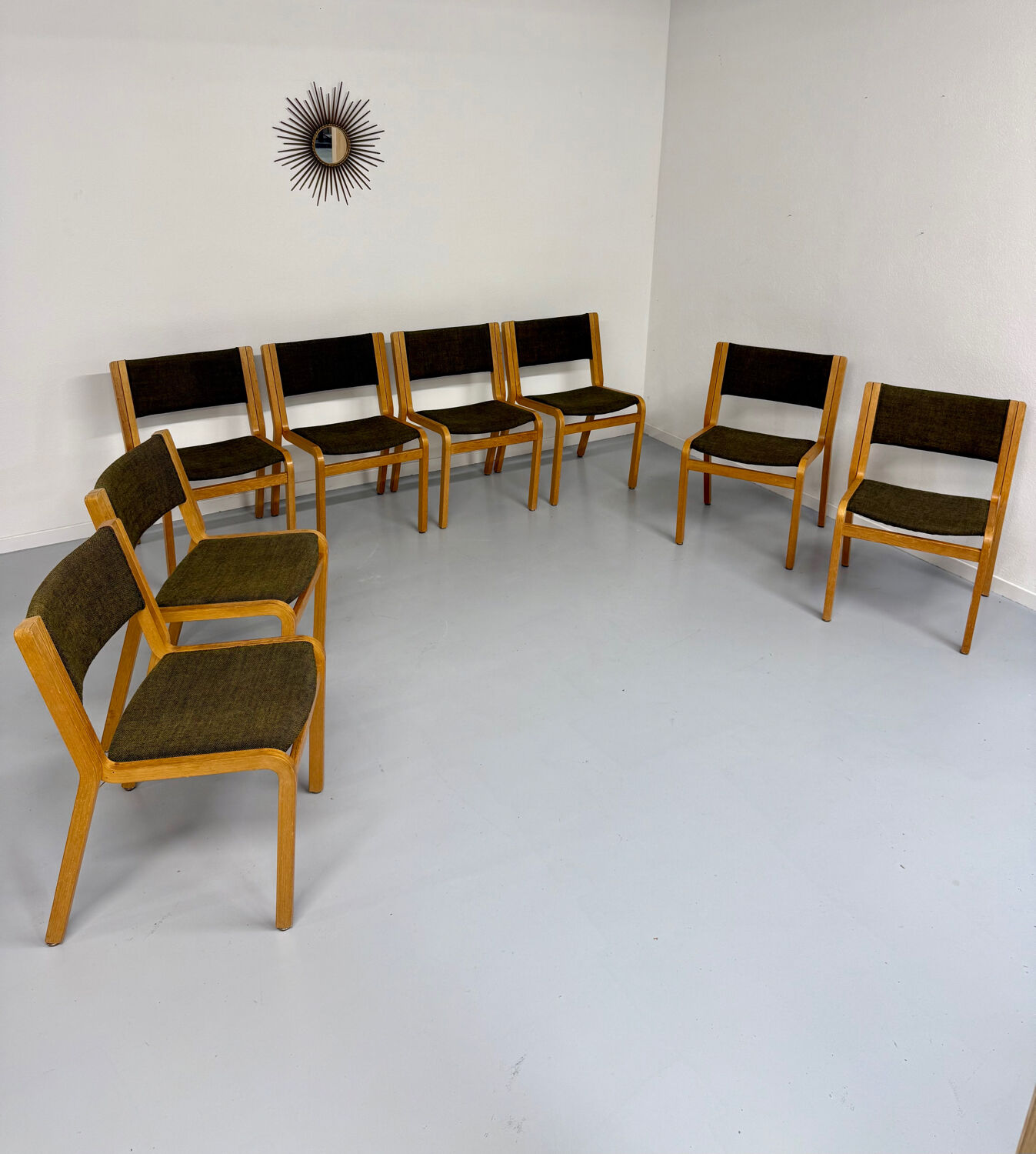 Set of 8 Thygesen and Sorensen / Magnus Olesen designer chairs from the 70s