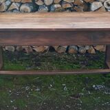 Oak farm table with two large drawers