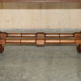 Antique extendable coffee table circa 1880 in solid walnut.