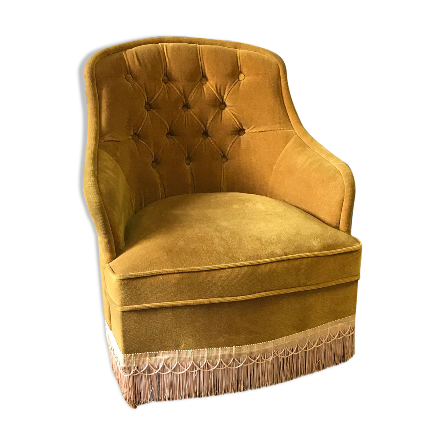 Old gold toad chair