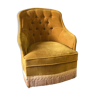 Fauteuil crapaud vieil or