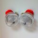 Pair Red Mid Century Modern wall lamps