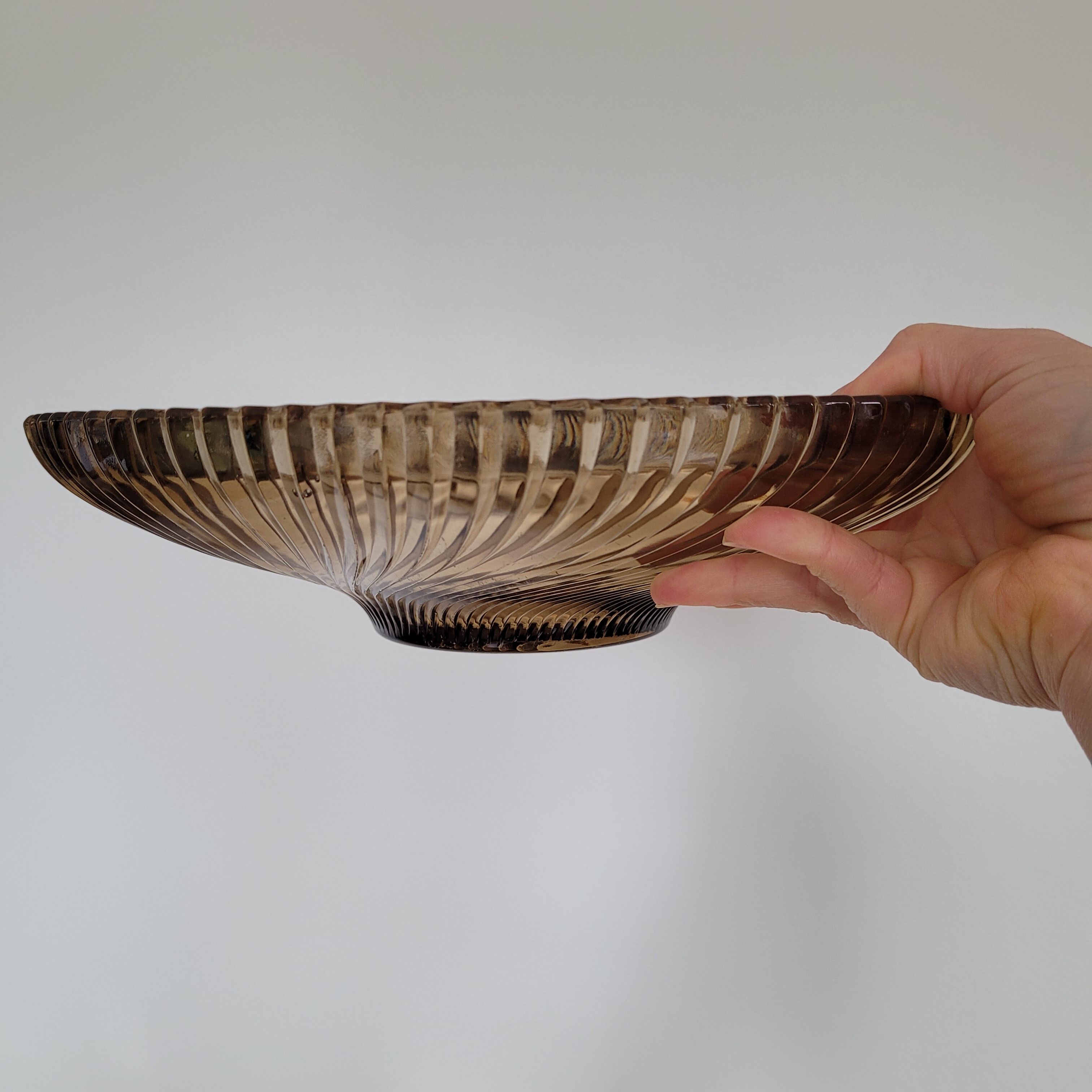 Smoked glass fruit cup bowl