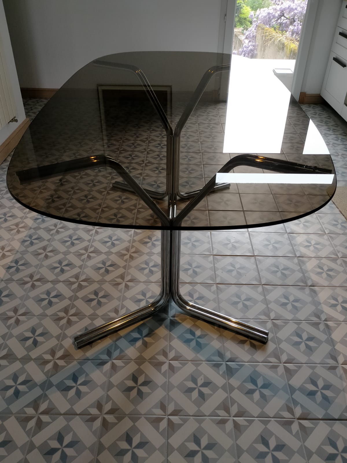 Vintage design glass table