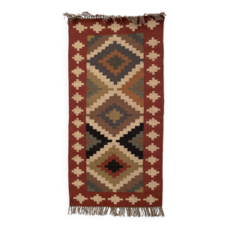 Tapis en jute et laine tissé à la main