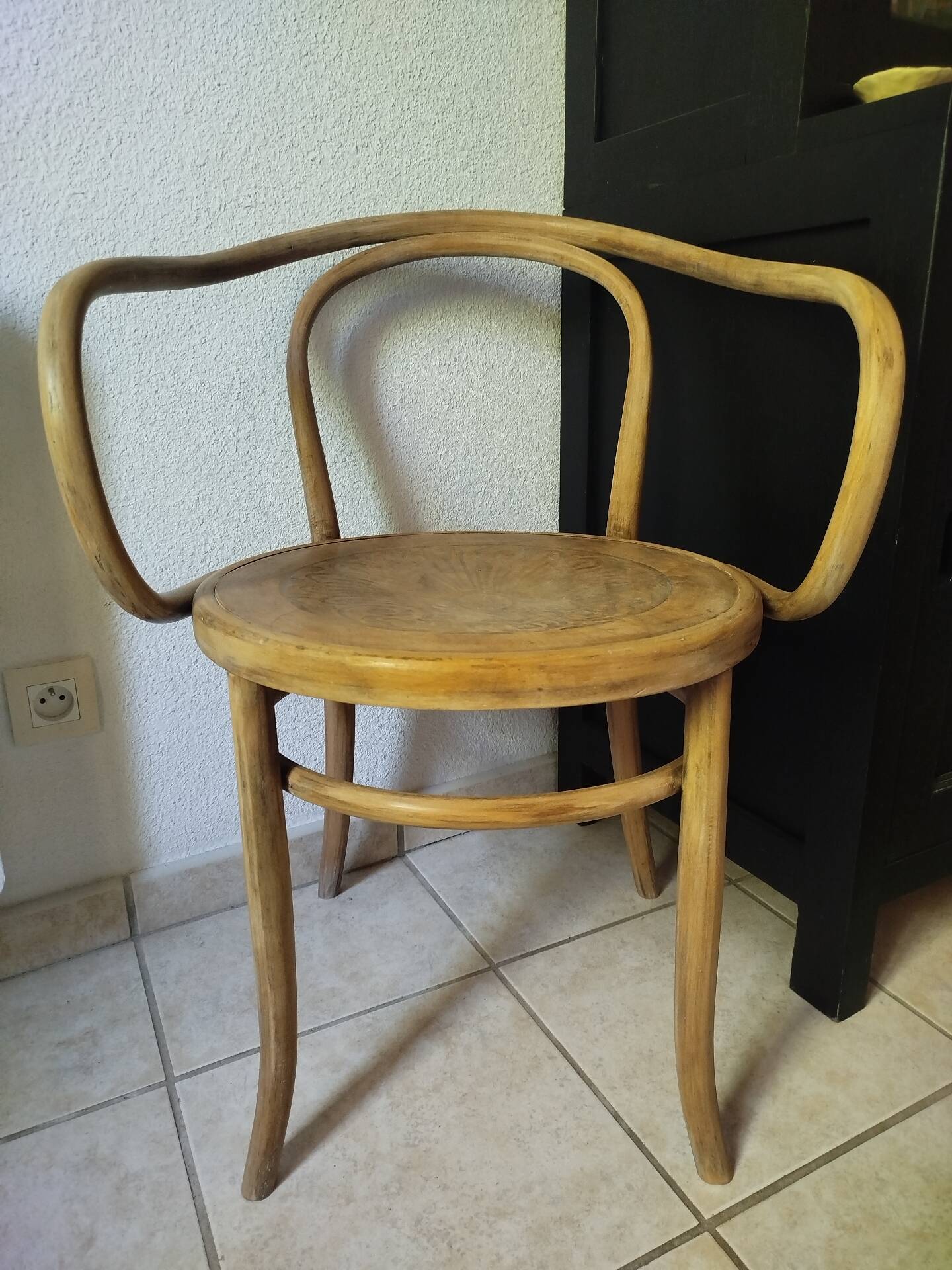 Antique Fischel armchair in bent wood