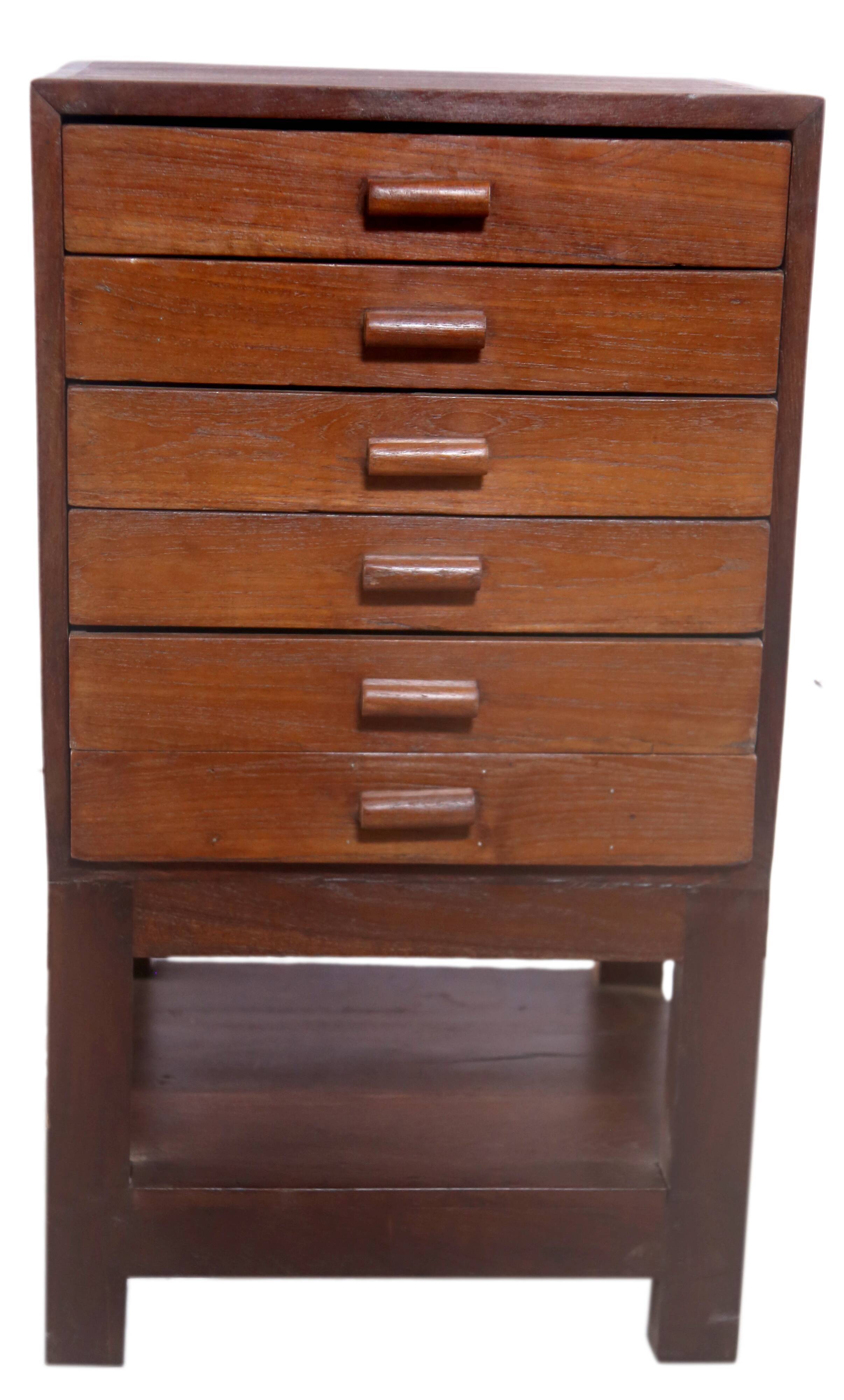 Former antique Burmese teak workshop cabinet