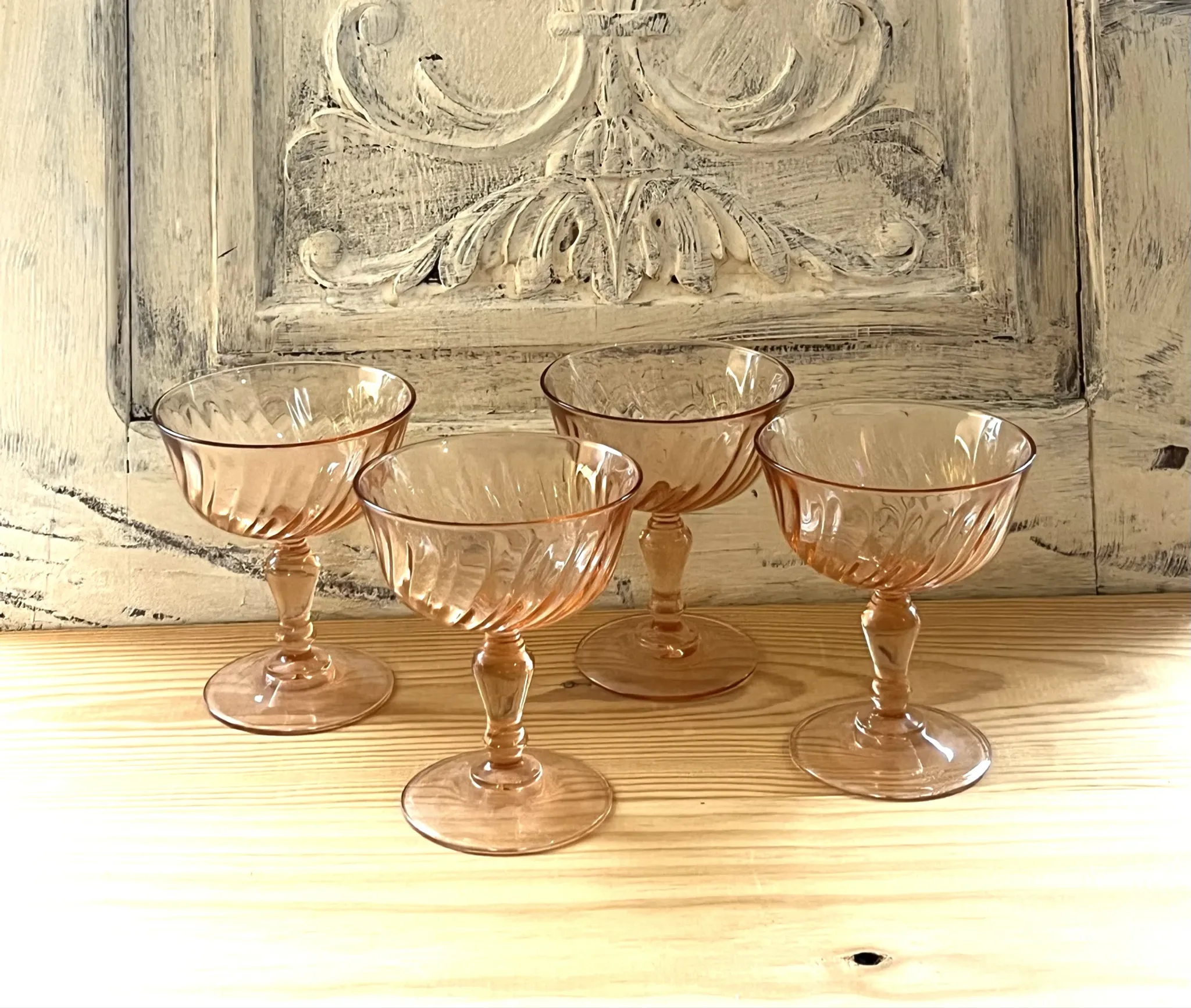 Champagne glasses – Vintage French Glass Set of 4
