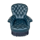 Armchair Napoleon III leather Chesterfield way, late nineteenth
