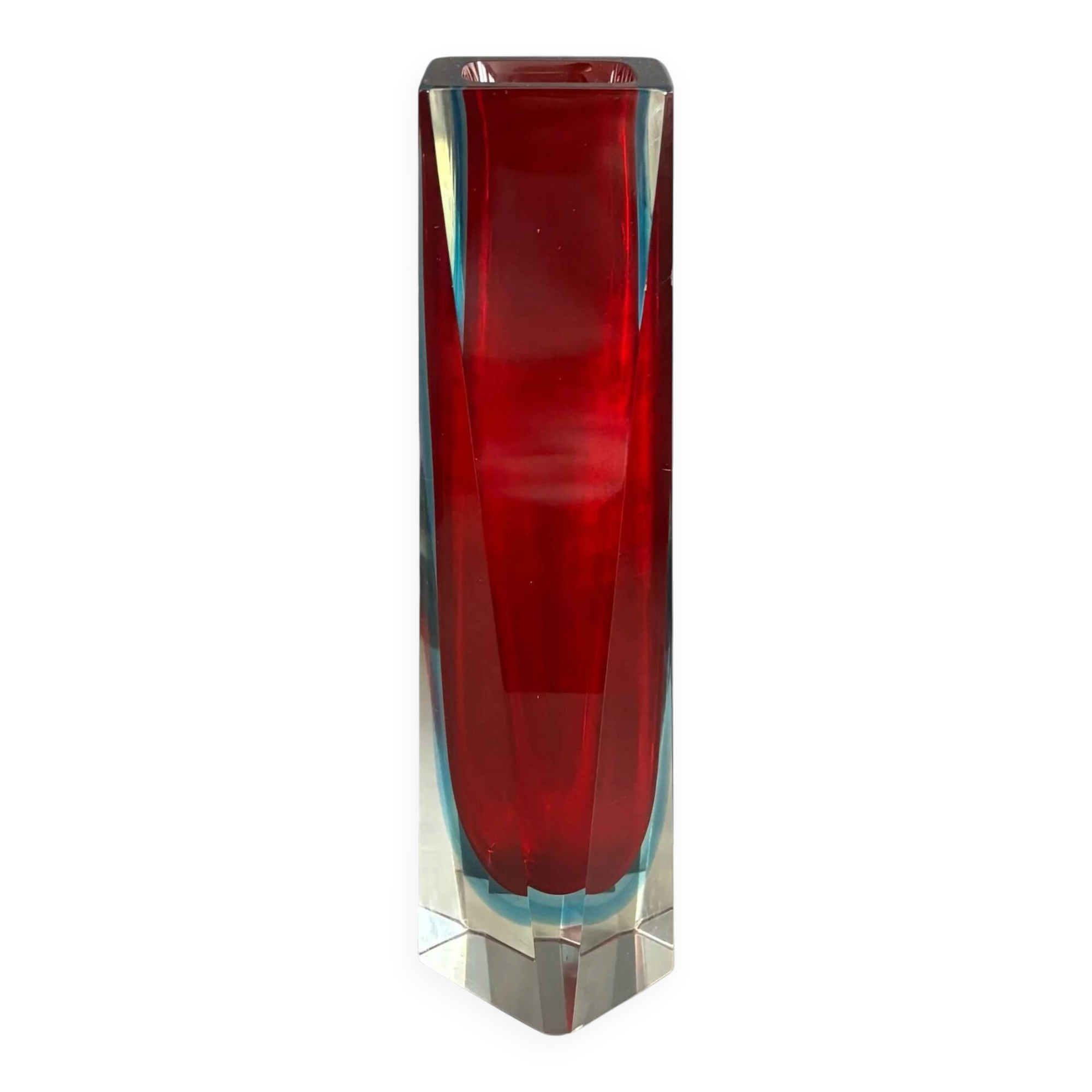 Murano vase sommerso large model red and blue - Mandruzzato - 1970s