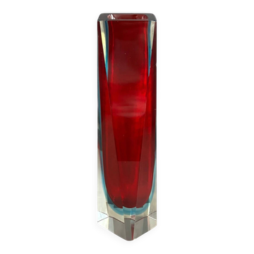 Murano vase sommerso large model red and blue - Mandruzzato - 1970s