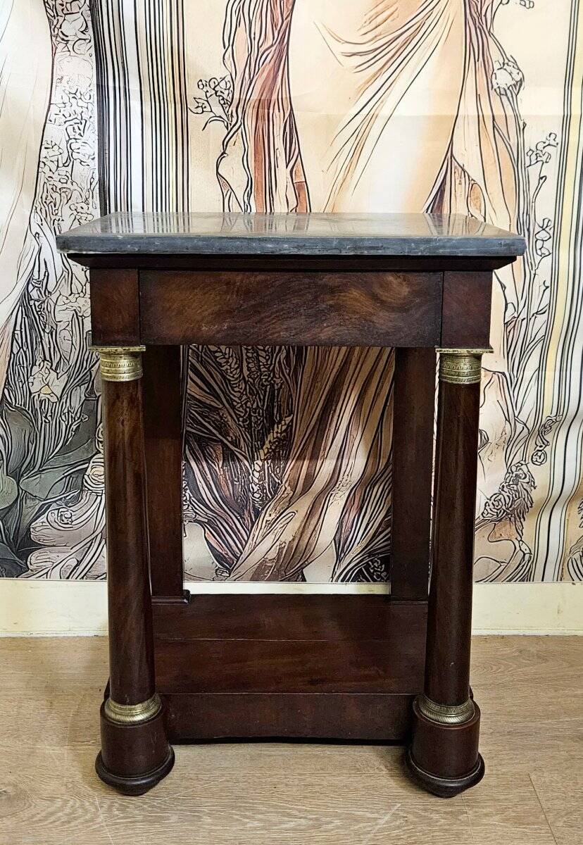Console in mahogany and marble, Empire period
