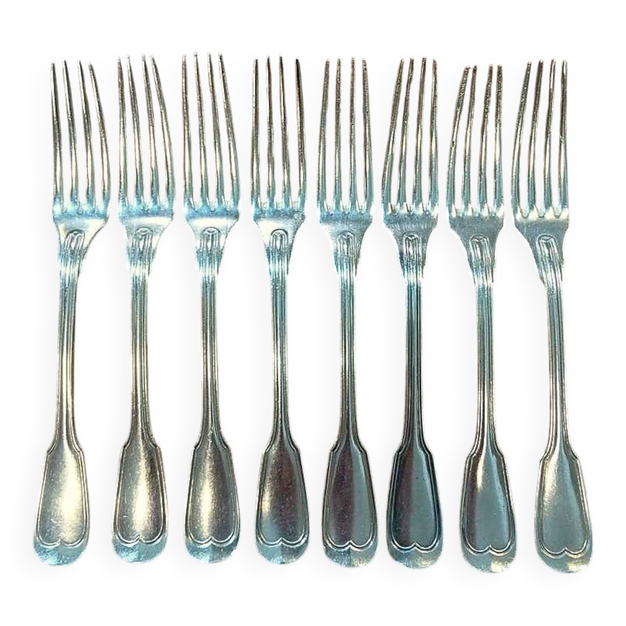 Set of 8 silver-plated forks