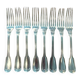 Set of 8 silver-plated forks