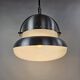 Large pendant lamp in brushed metal and opaline glass, Italy 1970s