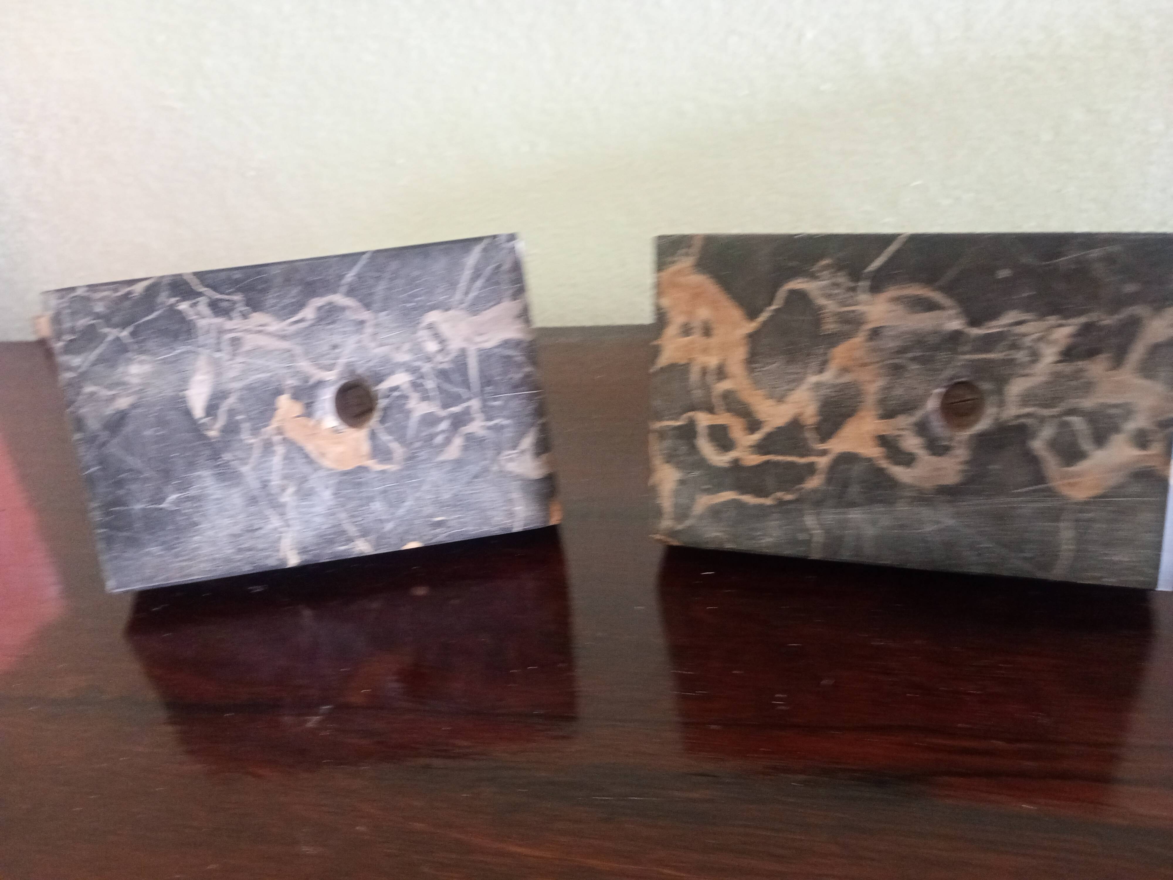 Frajou - Paire de Serre-livres aux oiseaux Pic & marbre portor