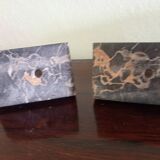 Frajou - Paire de Serre-livres aux oiseaux Pic & marbre portor