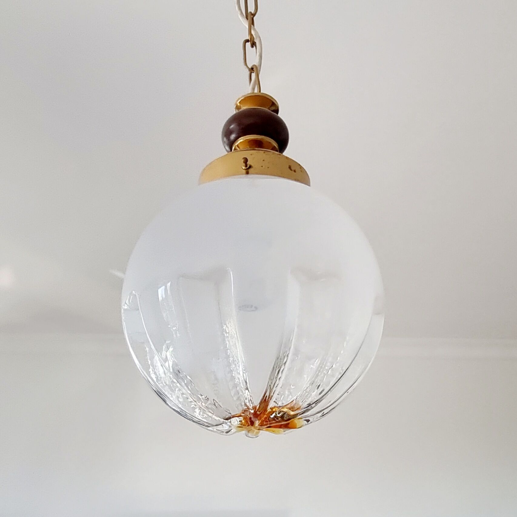 Large Mid-Century Murano Glass Pendant / Ceiling Lamp from Mazzega, Italy, 1970s
