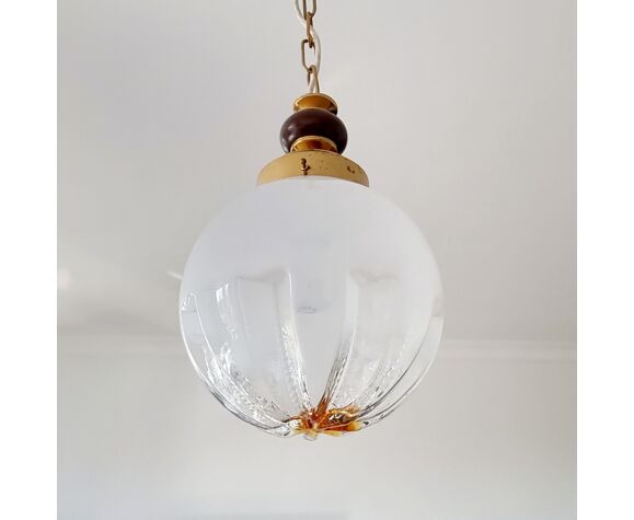 Large Mid-Century Murano Glass Pendant / Ceiling Lamp from Mazzega, Italy, 1970s