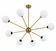 Stilnovo 1960s-style chandelier | Brass, metal and glass | 8x E14 | Vintage