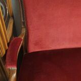 Canapé, Banquette style Louis XV, 2 places en noyer