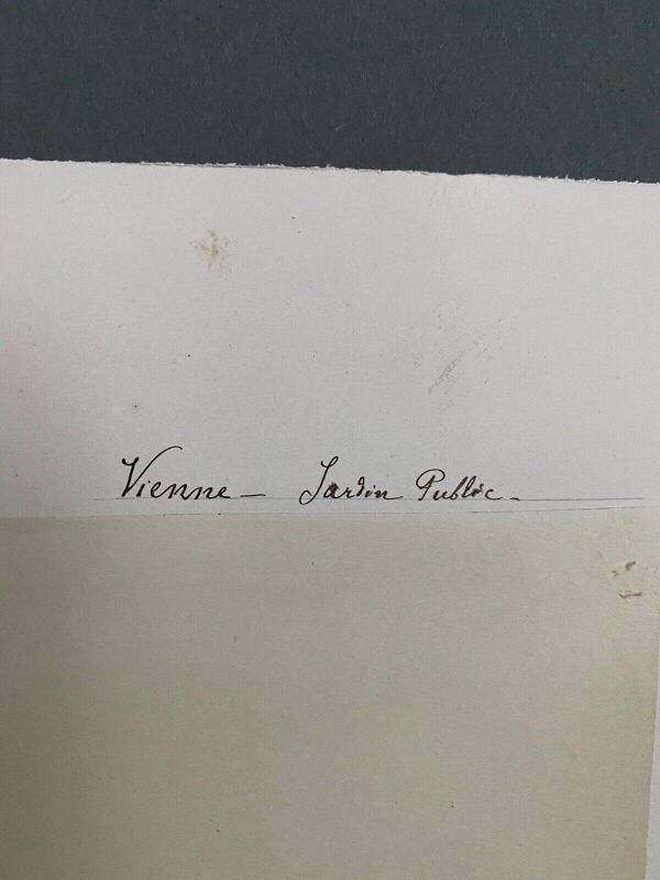 Photo Vienne - Jardin Public XIXe albumine carton contrecollé